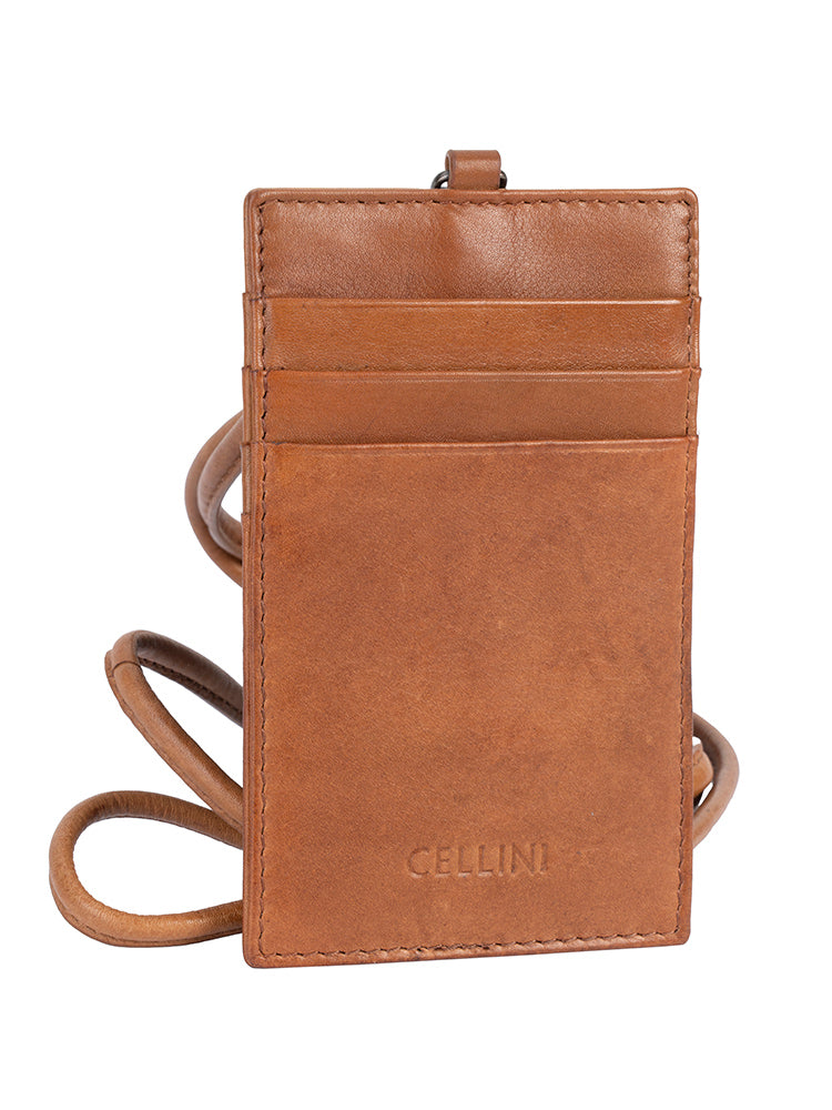 Cellini Diva Neck Sling Card Holder | Brown