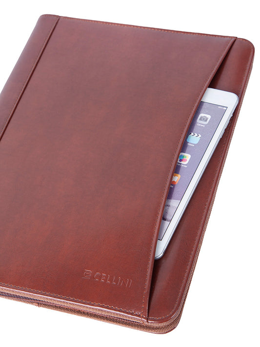 Cellini Agenda A4 Zip Around Folder Leather | Brown