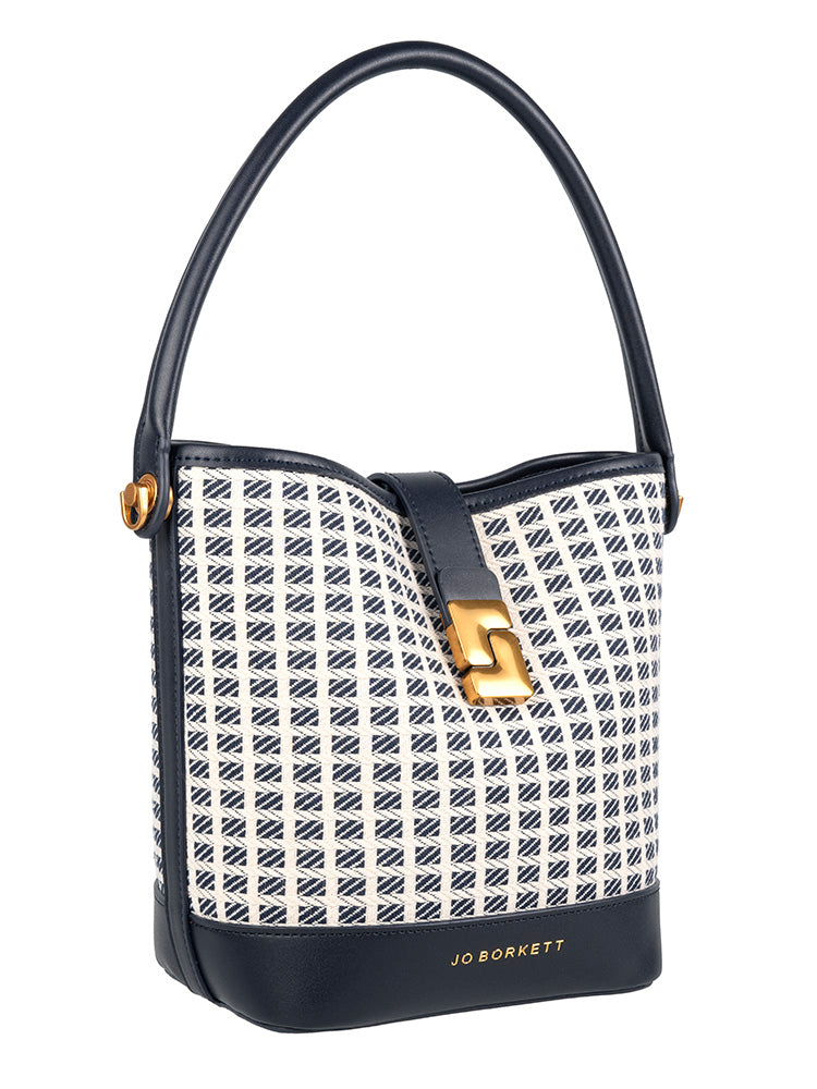 Jo Borkett Jacquard Bucket Bag | Navy