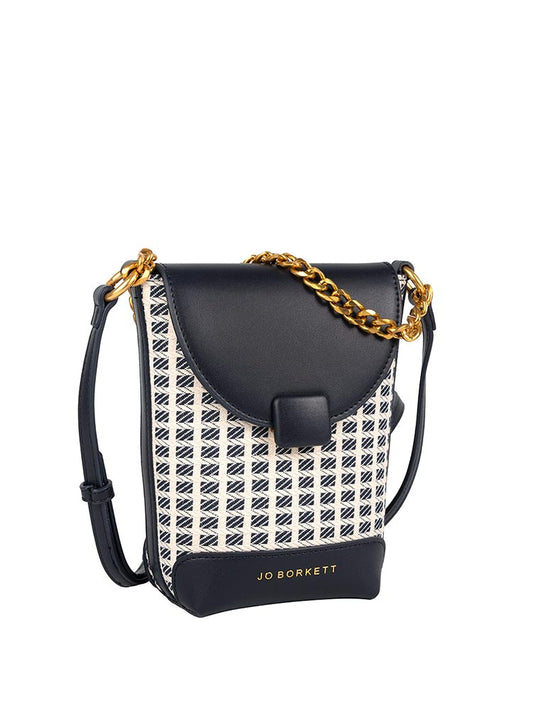 Jo Borkett Jacquard Small Crossbody Sling | Navy