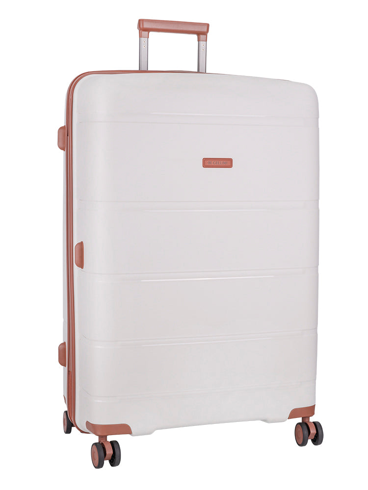 Cellini Monte Carlo Large 4 Wheel Trolley Case | White