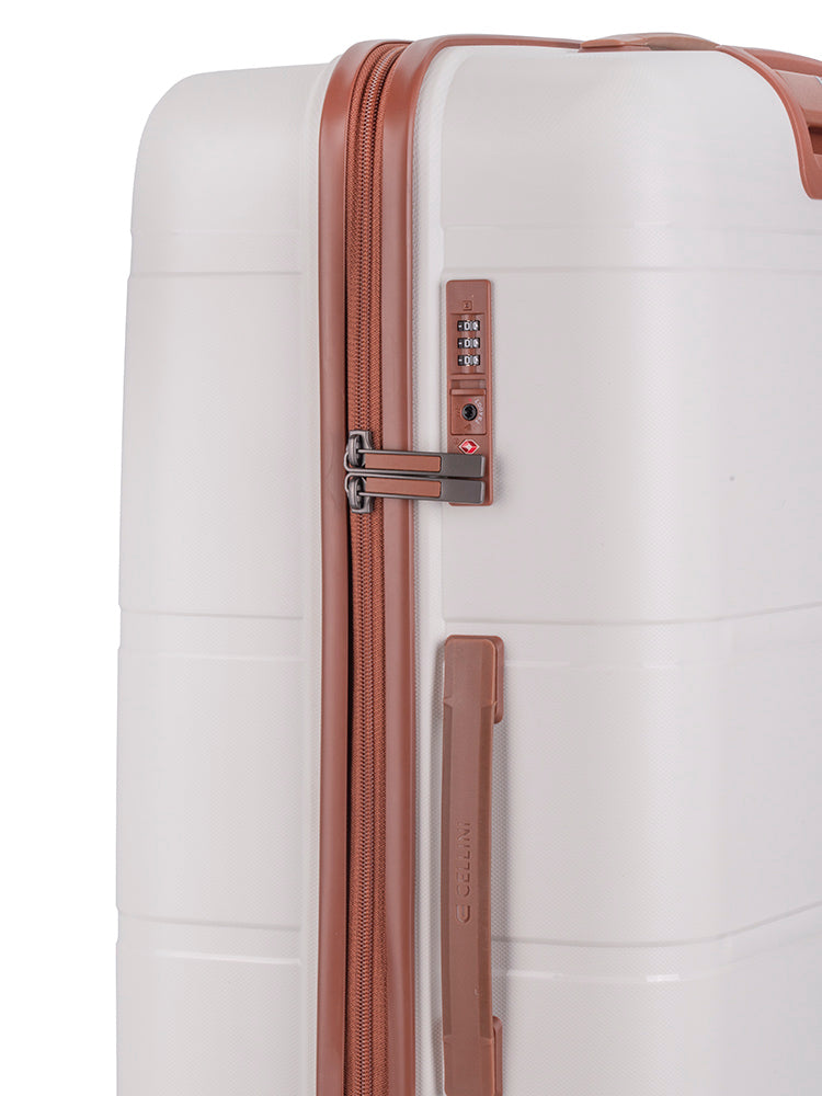 Cellini Monte Carlo Large 4 Wheel Trolley Case | White
