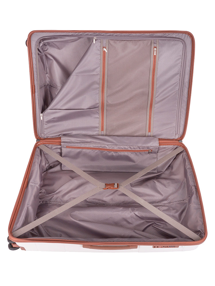 Cellini Monte Carlo Large 4 Wheel Trolley Case | White