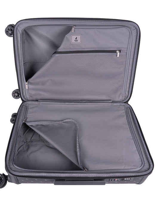 Polo Double Pack Medium 4 Wheel Trolley Case | Charcoal
