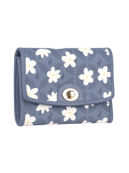 Polo Meadow Compact Trifold Purse | Blue