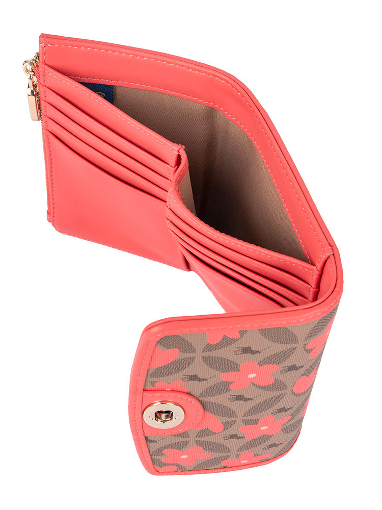 Polo Meadow Compact Trifold Purse | Coral