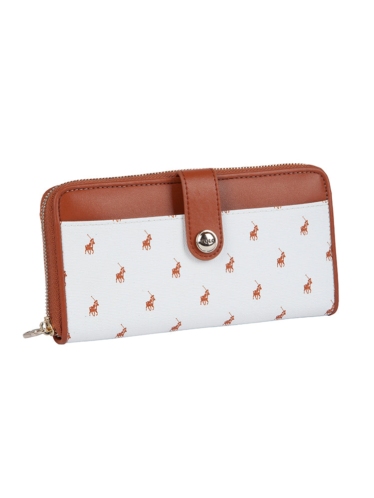 Polo New Iconic Zip Around Purse | White