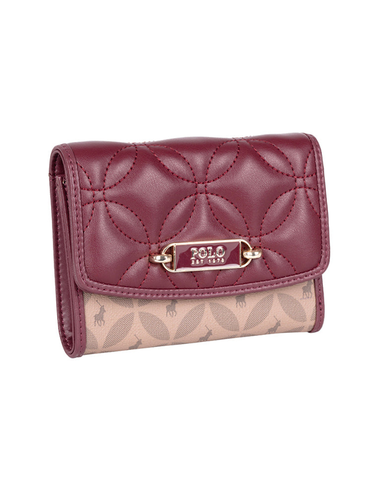 Polo Madison Compact Trifold Purse | Garnet