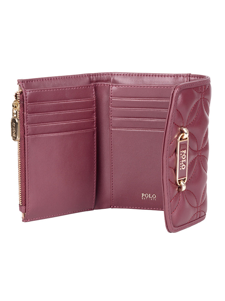 Polo Madison Compact Trifold Purse | Garnet