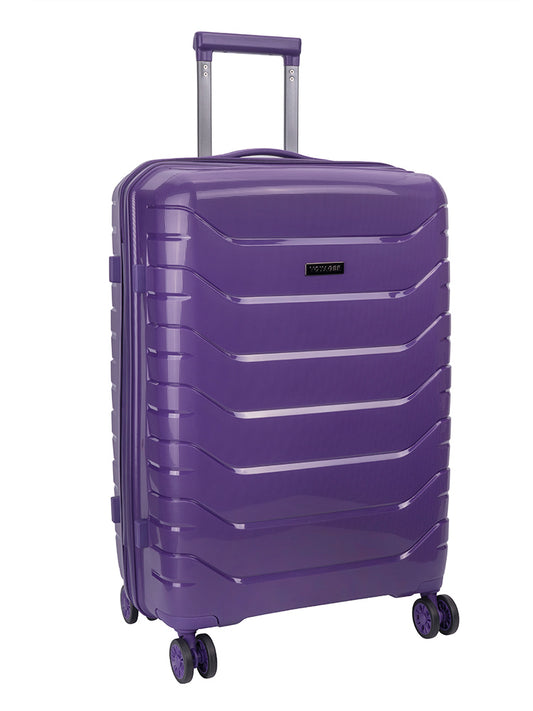 Voyager Cabana Medium 4 Wheel Trolley Case | Purple