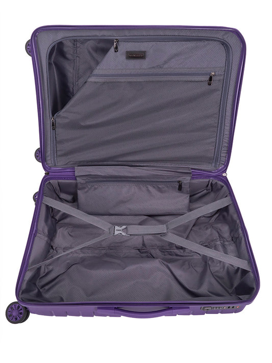 Voyager Cabana Medium 4 Wheel Trolley Case | Purple