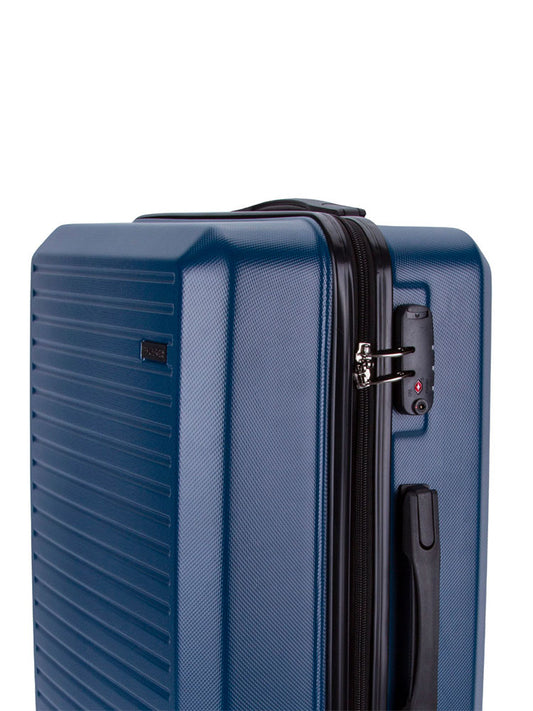 Voyager | Mahe Medium 4 Wheel Trolley Case | Navy Blue