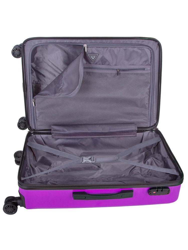 Voyager | Mahe Medium 4 Wheel Trolley Case | Purple